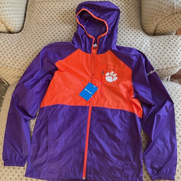 COLUMBIA CLEMSON CLG FLASH FORWARD JACKET MEDIUM NEW - Picture 1 of 5